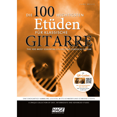 Die 100 wichtigsten Etüden für klassische Gitarre (mit QR-Codes)