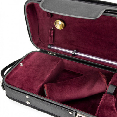 J. Winter Leichter Holzkoffer für Violine JW 3023 schwarz/rot