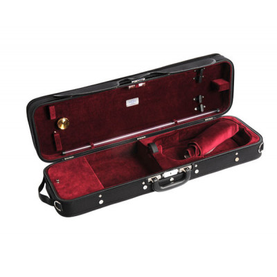 J. Winter Leichter Holzkoffer für Violine JW 3023 schwarz/rot