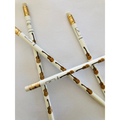 Bleistift mit Gitarrenaufdruck