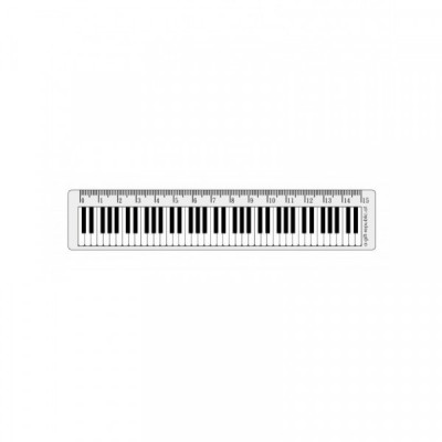 Lineal Klaviertastatur 15cm - transparent