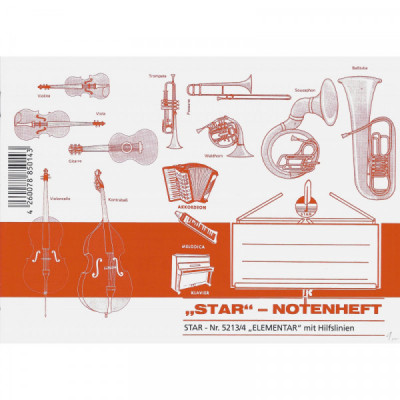 "STAR" Notenheft DIN A5 quer - für Anfänger