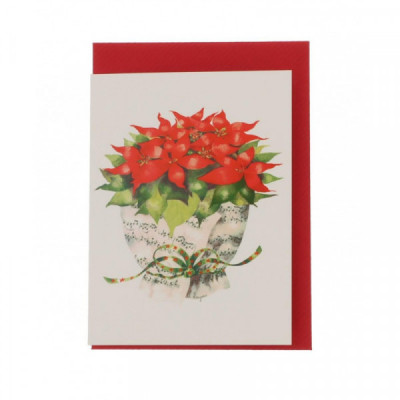 Mini-Doppelkarte Notenblatt mit Weihnachtsstern