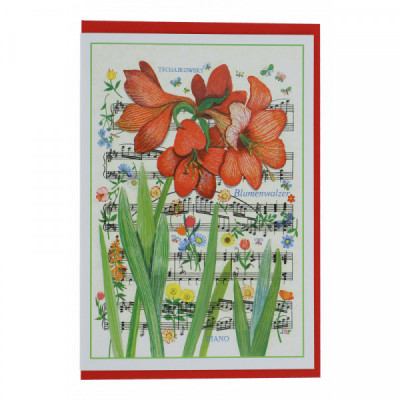 Doppelkarte Blumenwalzer von P. I. Tschaikowsky