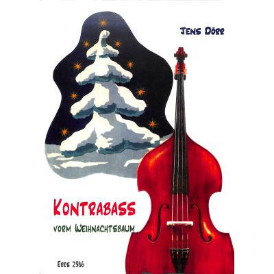 Kontrabass vorm Weihnachtsbaum