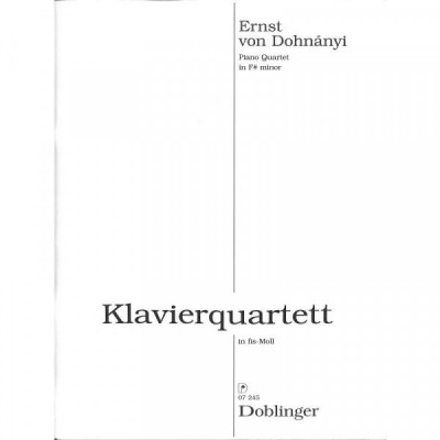 Dohnanyi Ernst von Klavierquartett fis-moll (1893)