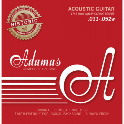 Adamas Akustik-Gitarren Saiten Historic Reissue Phosphor Bronze .011 Adamas Akustik-Gitarren Saiten Historic Reissue Phosphor Bronze .011